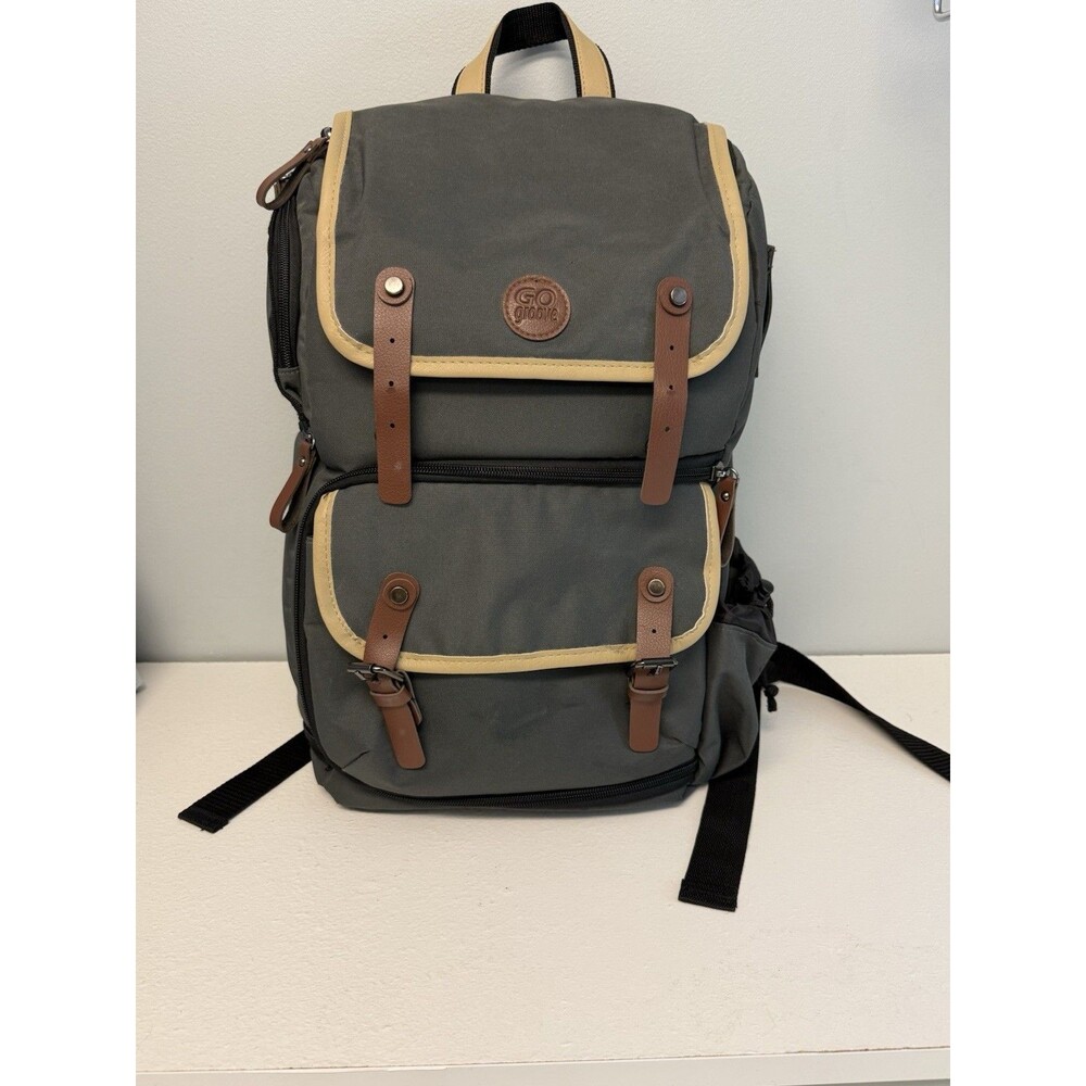 GOgroove DSLR Camera Backpack Case (Tan) for Photography and Laptop Travel Use W